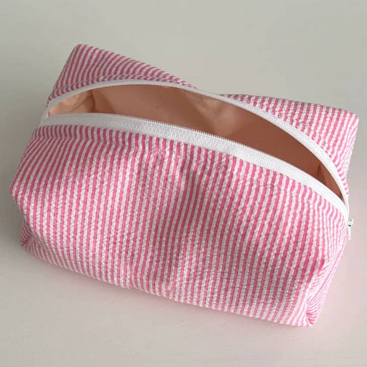 Dipped Shop – Großhandel Schmink-/Kosmetiktasche – Einfache gestreifte Farbblock-Kosmetiktasche DPB01052