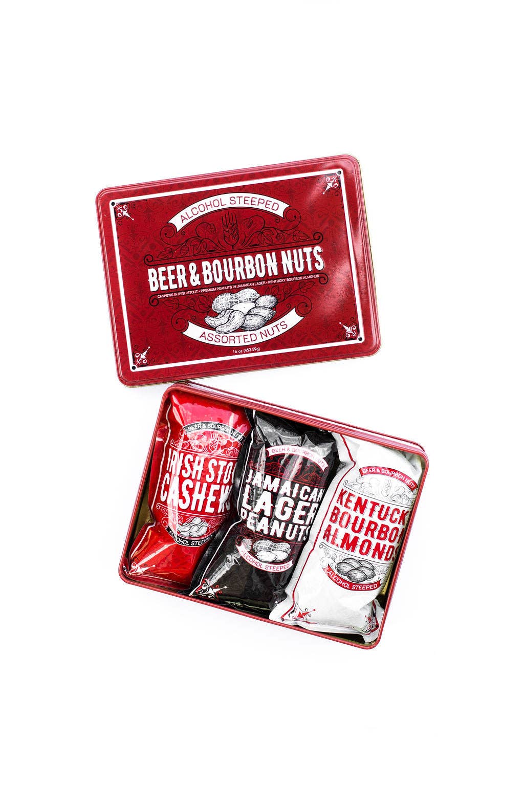Sugar Plum Chocolates - Wholesale Nuts - Beer & Bourbon Liquor Nuts Gift Tin  - 16 Oz.1