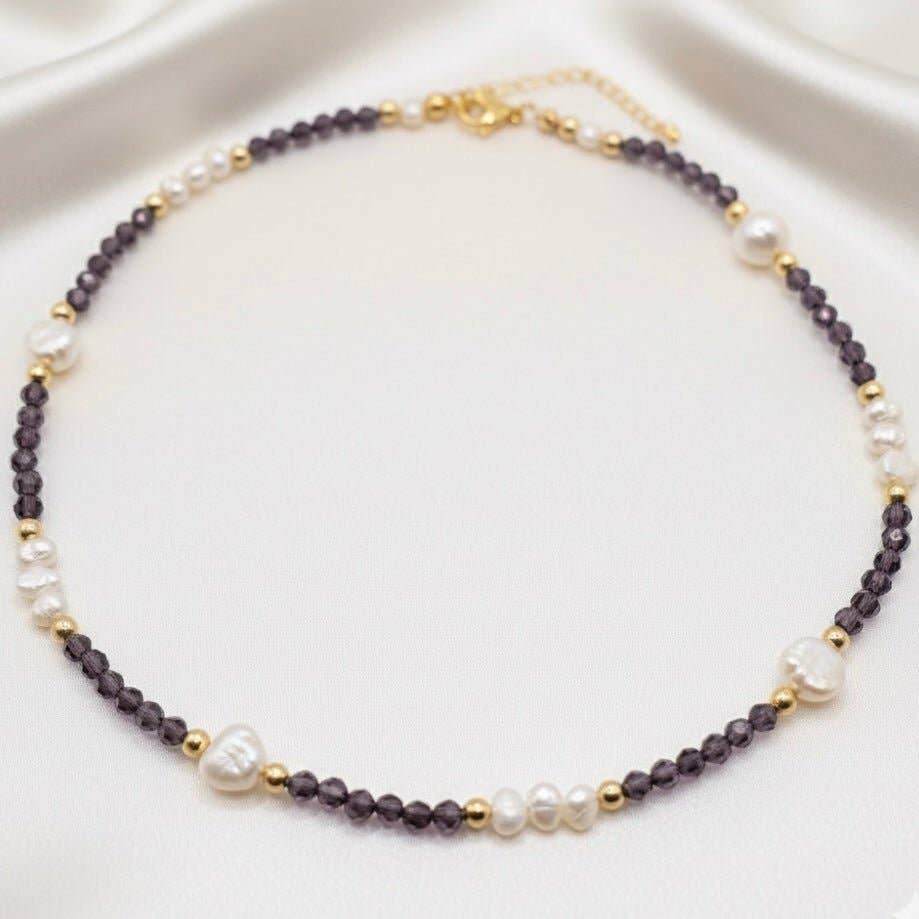 OE! - Wholesale Beaded/Pearl Necklace - CRISTALLI VIOLA - Collana con cristalli e perle3