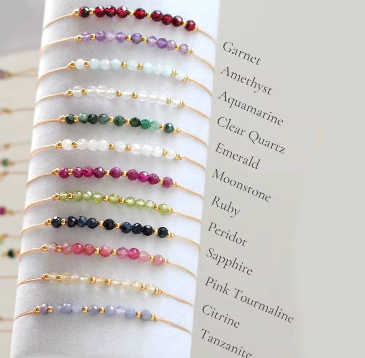 Curated By Suarez - Wholesale Beaded Bracelet - Crystal Birthstone Bracelet5