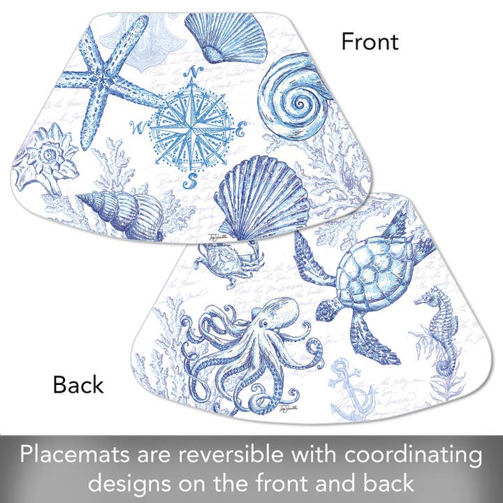 CounterArt/Highland Home/Thirstystone/CoasterStone – wholesale Bordstablett – Kustskiss Reversibel rund plast bordstablett