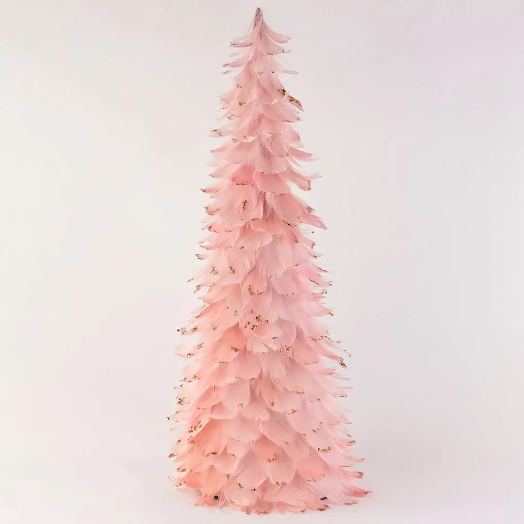 Zucker Feather Products - Wholesale Christmas Decoration - Feathered Pink Christmas Tree5