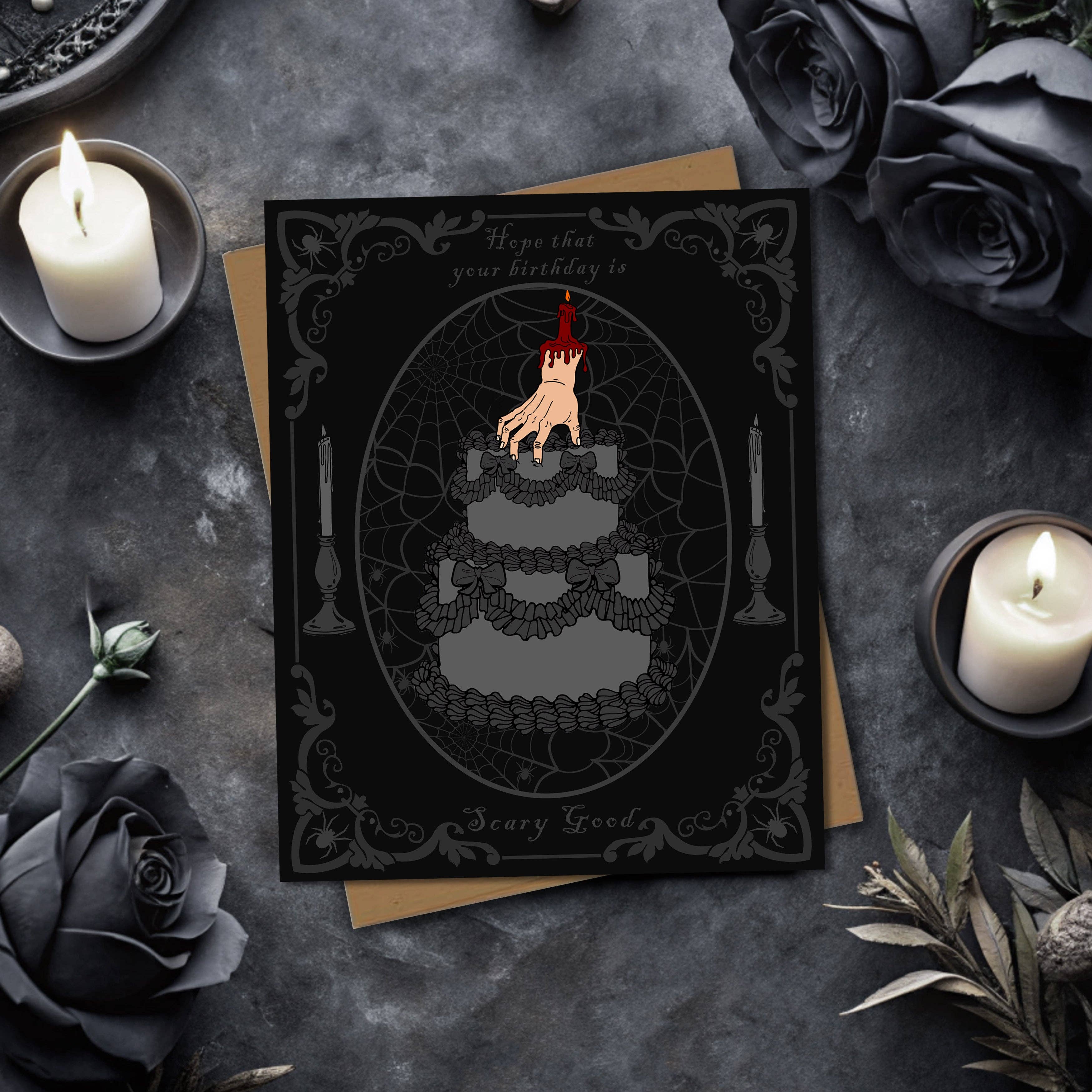 Spooky Glam Paper – wholesale Födelsedagskort – Läskigt Bra Födelsedagskort (6-Pack)1