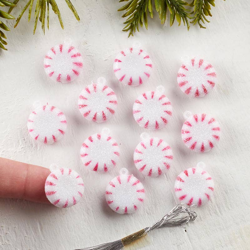 Factory Direct Craft - Vente Matériels de bricolage - Ornements de bonbons à la menthe poivrée de 1" (paquet de 12)1