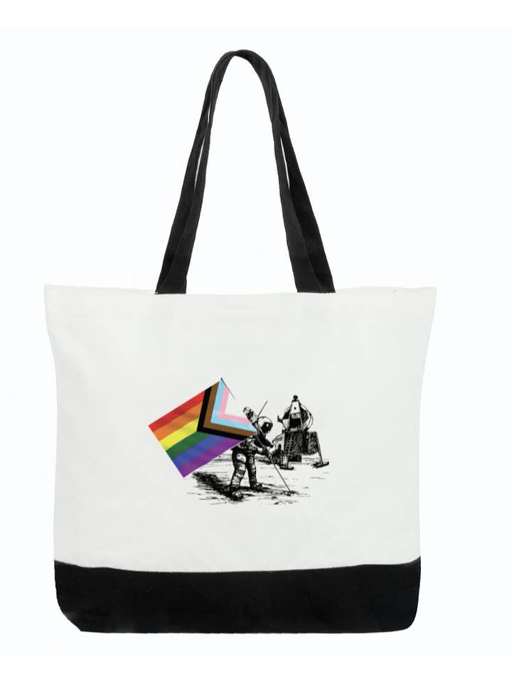 One Small Step Tote for wholesale by Very Gay. Very Busy.