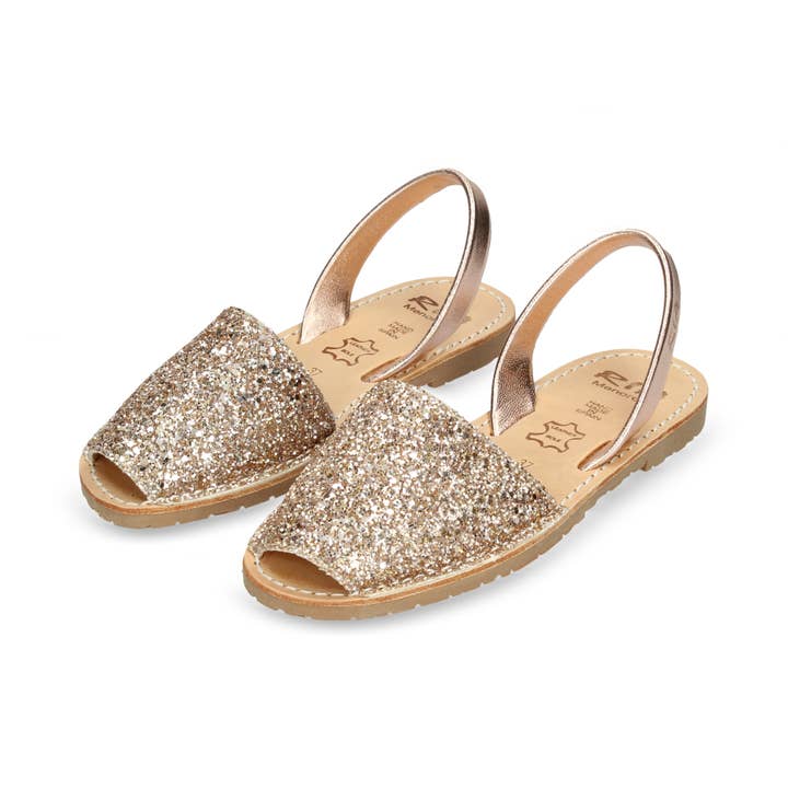 Klassisk sandal för kvinnor i glitter rosa guld glitter för wholesale av Ria Menorca