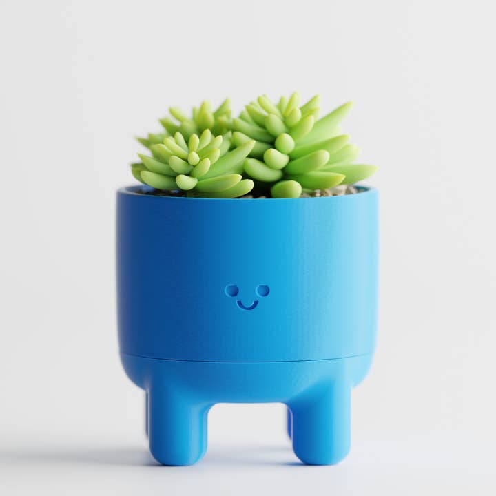 The Butler's Company - Wholesale Plant pot - Happy Smiley Face Planter with Drip Tray Solid Colors10