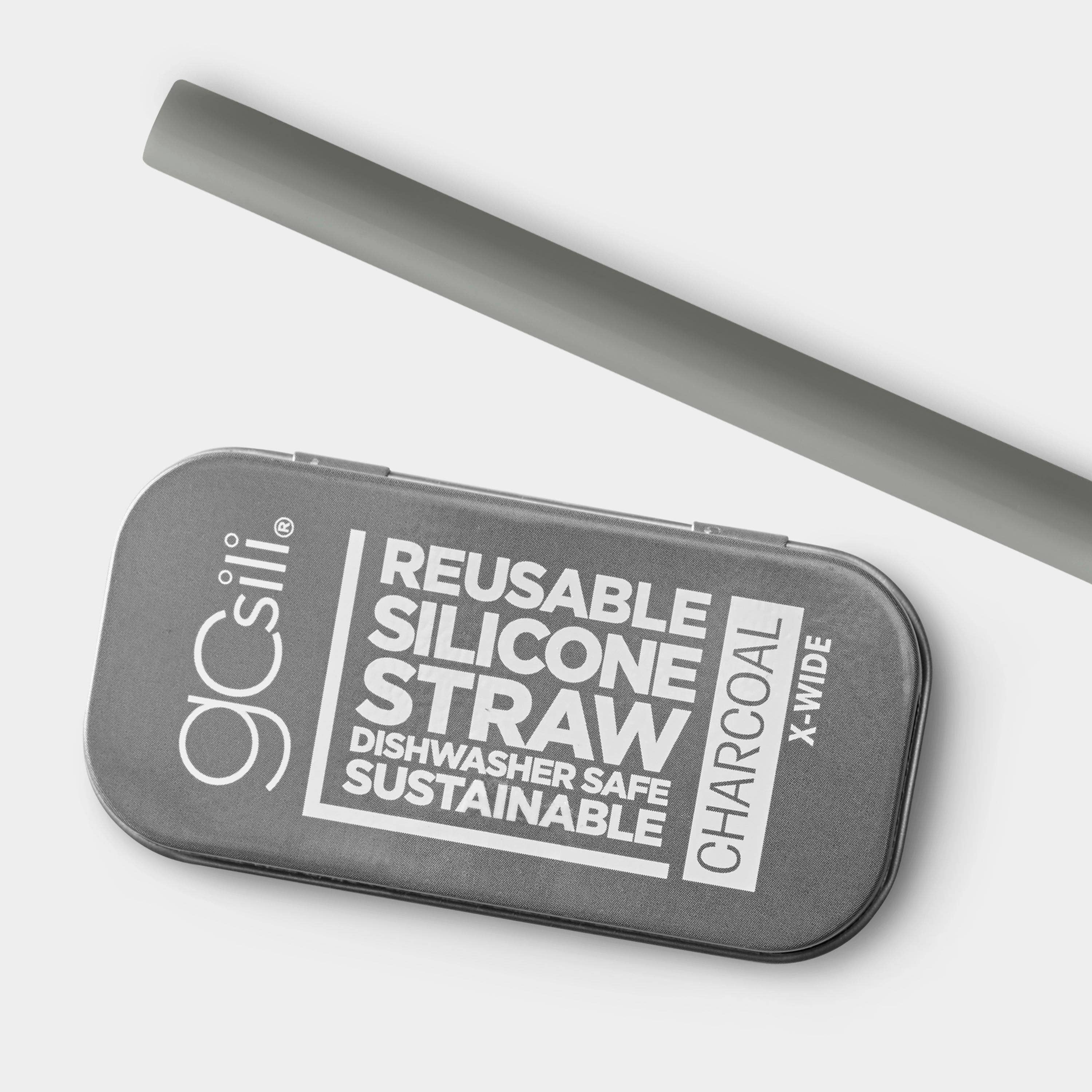 GoSili – wholesale Drinking straw – GoSili® 8.5" Extra Wide Silicone Straw, Eco-Friendly, Soft Reusable Boba/Milkshake Collapsible Drinking Straw with Travel Case0