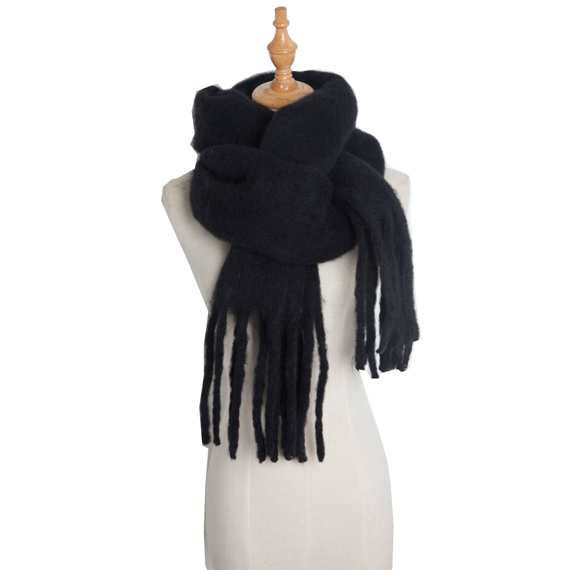 HIDDENBRAND - Wholesale Scarf - Women's - soft cozy classic solid fringe scarf wrap1