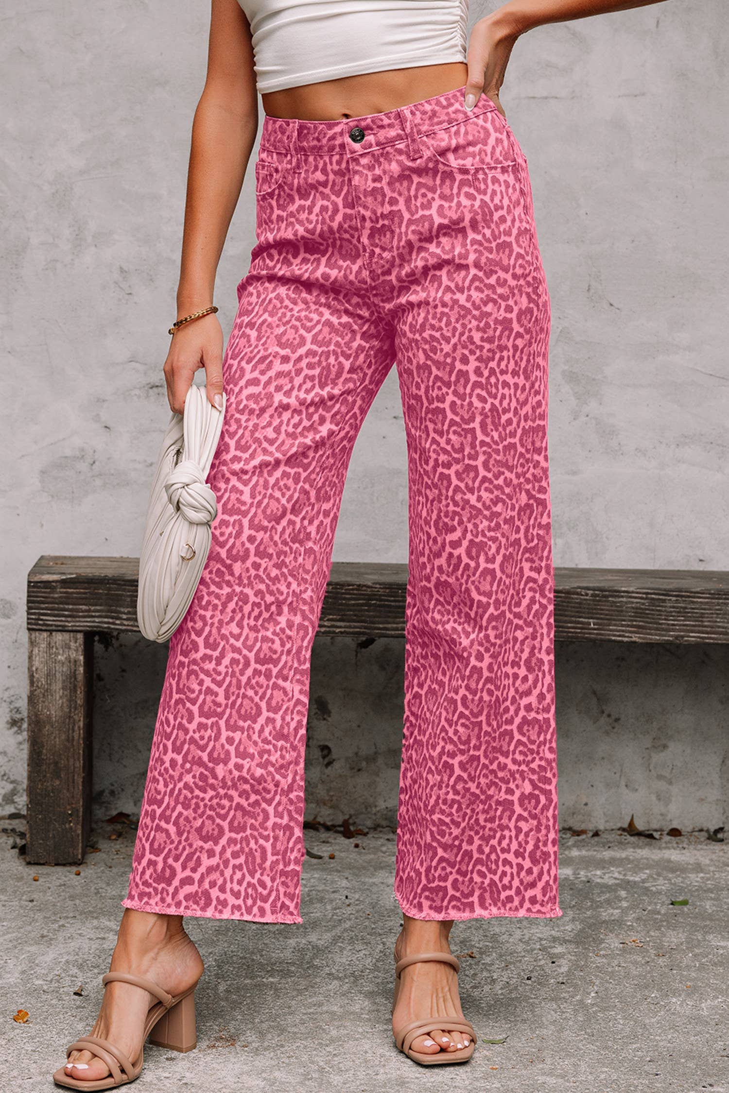 66DISCO - Wholesale Jeans - Women's - 66 Western Leopard Love Edge Wide Leg High Waist Jeans9