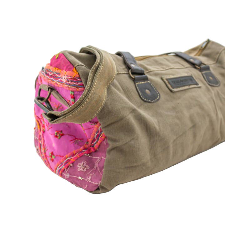Vintage Addiction - Wholesale Weekender bag – women's - Military Tent Overnight/Crossbody Bag w/Vintage Textiles4