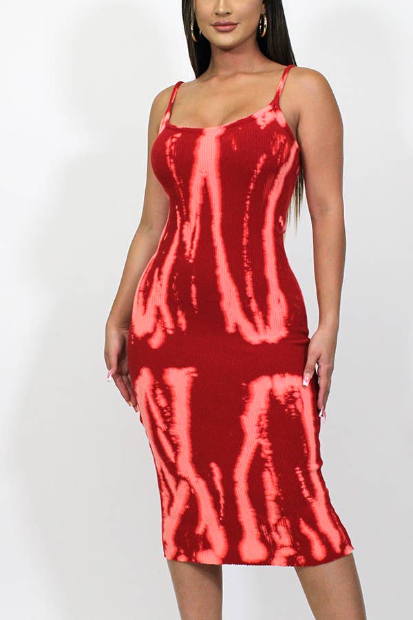 Junie - Wholesale Dress - Women's - TIE-DYE CAMI CALF-LENGTH KNIT DRESS11