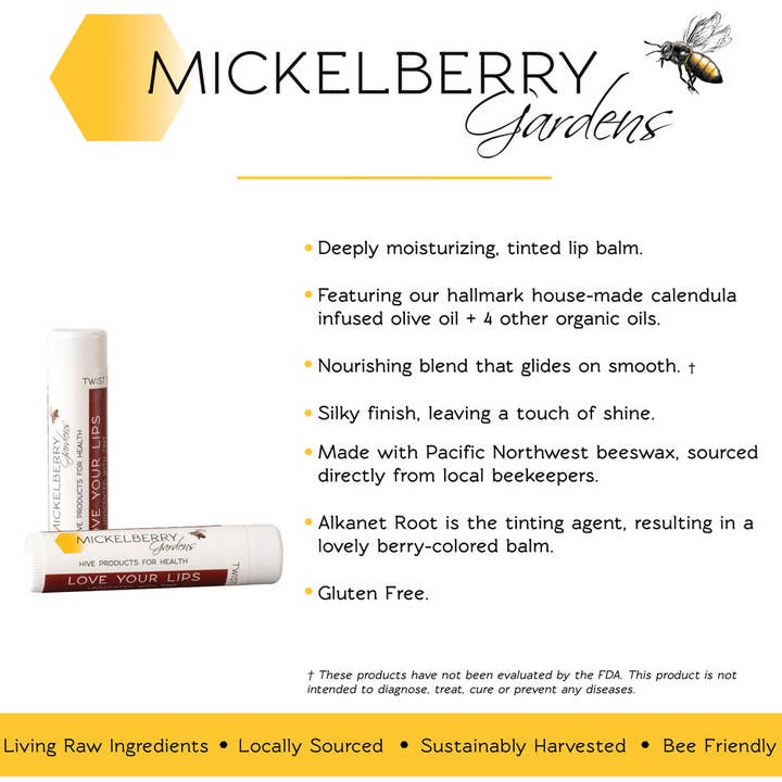 Mickelberry Gardens - Wholesale Lip Balm - Love Your Lips Balm (Regular or Tinted)
