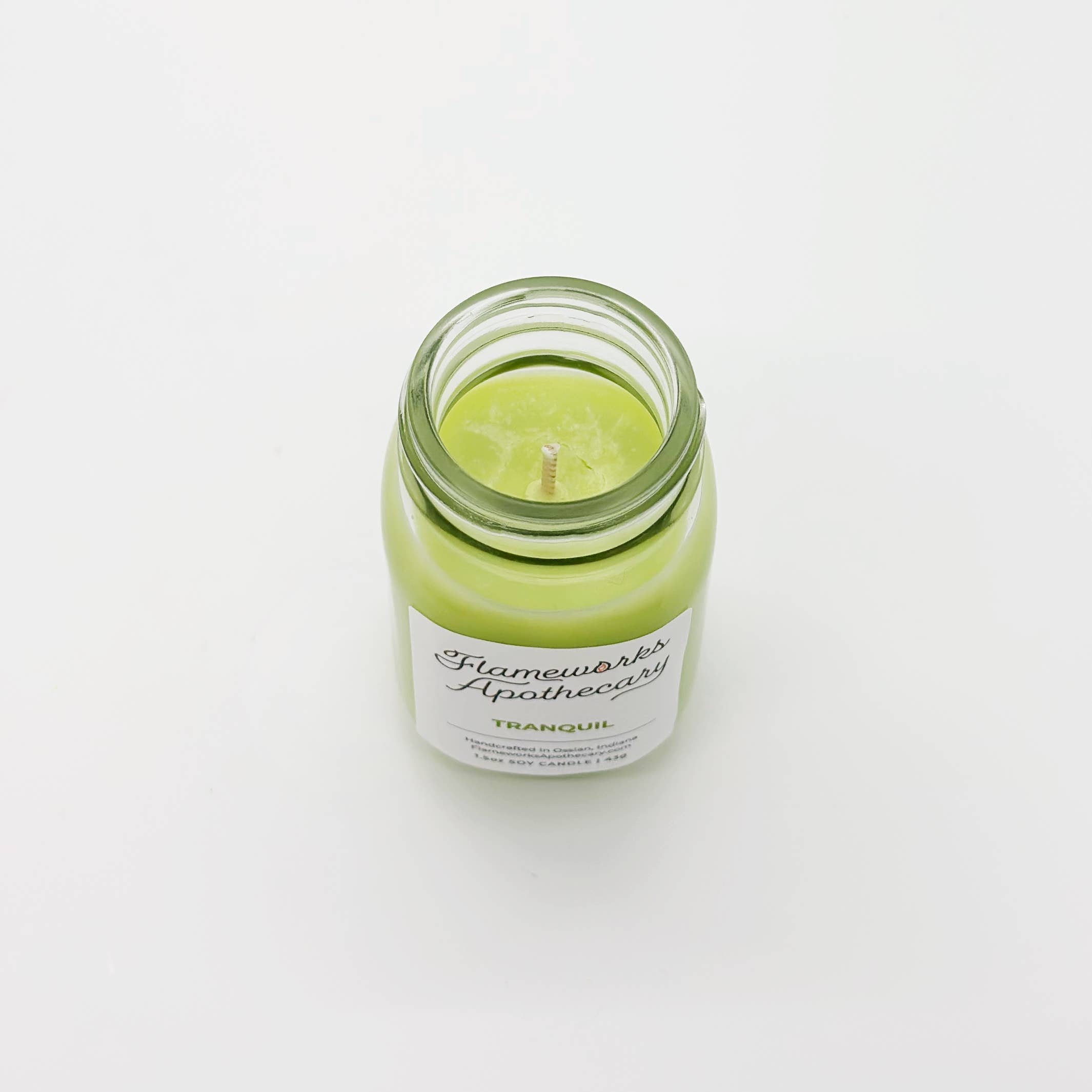 Flameworks Apothecary – Engroshandel Glaslys – Rolig 1,5 oz Mini Mason Jar Soy Candle1