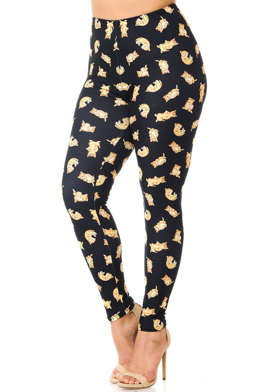 USA Fashion - Vendita all'ingrosso Leggings - Donna - Leggings cremosi e morbidi con gattini giocosi di USA Fashion7