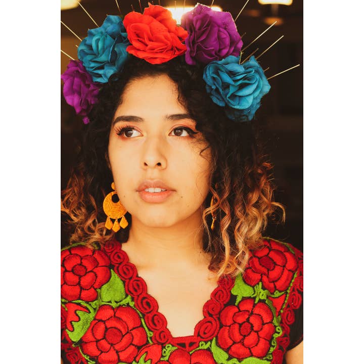 Skye Eclisse Jewelry - Vendita all'ingrosso Orecchini pendenti - Orecchini messicani in oro per donna, orecchini Frida Kahlo3