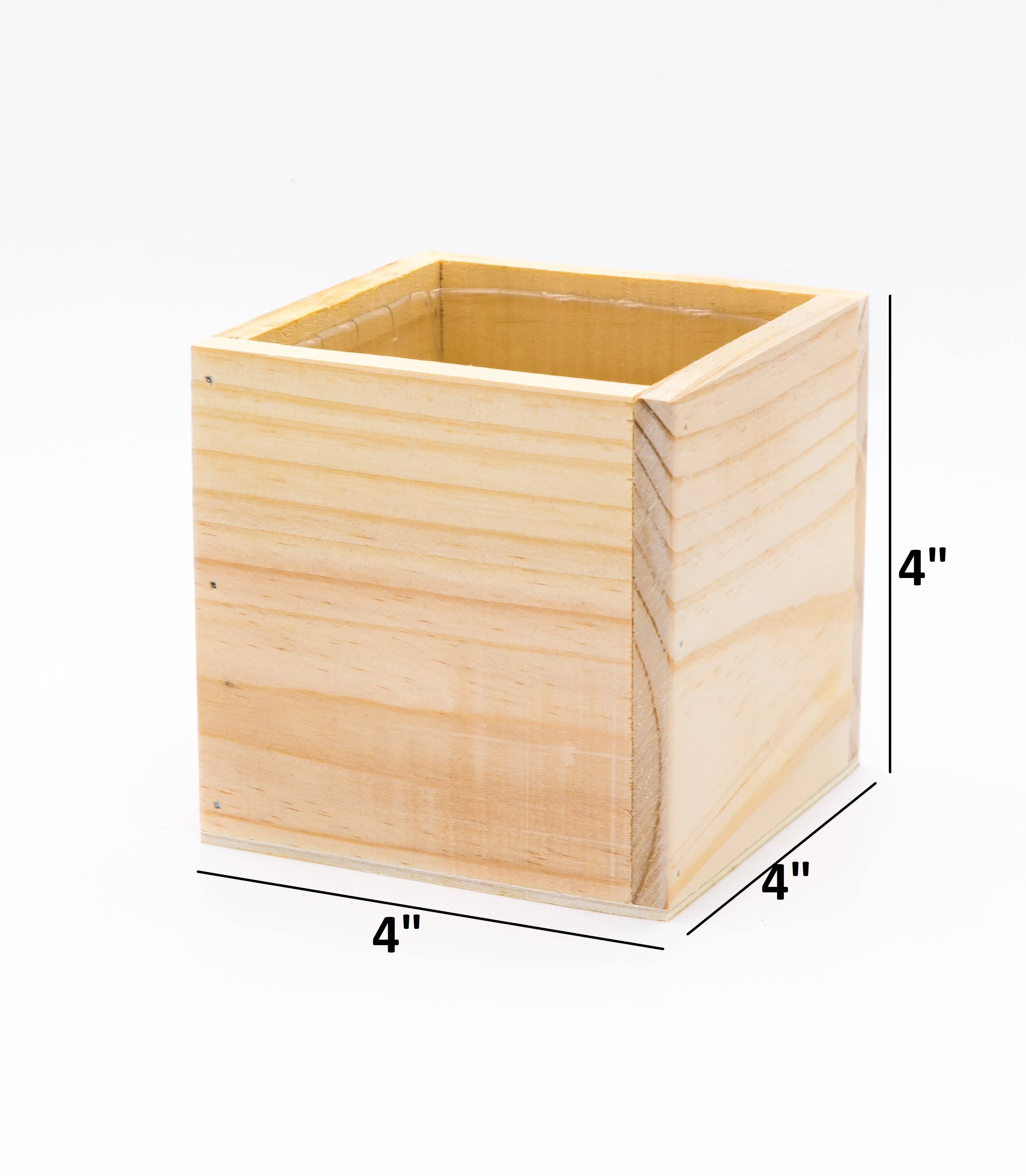 UNIMIX FLORAL - Vendita all'ingrosso Fioriere - Vasi/Contenitori in legno 10x10 cm con rivestimento in plastica7