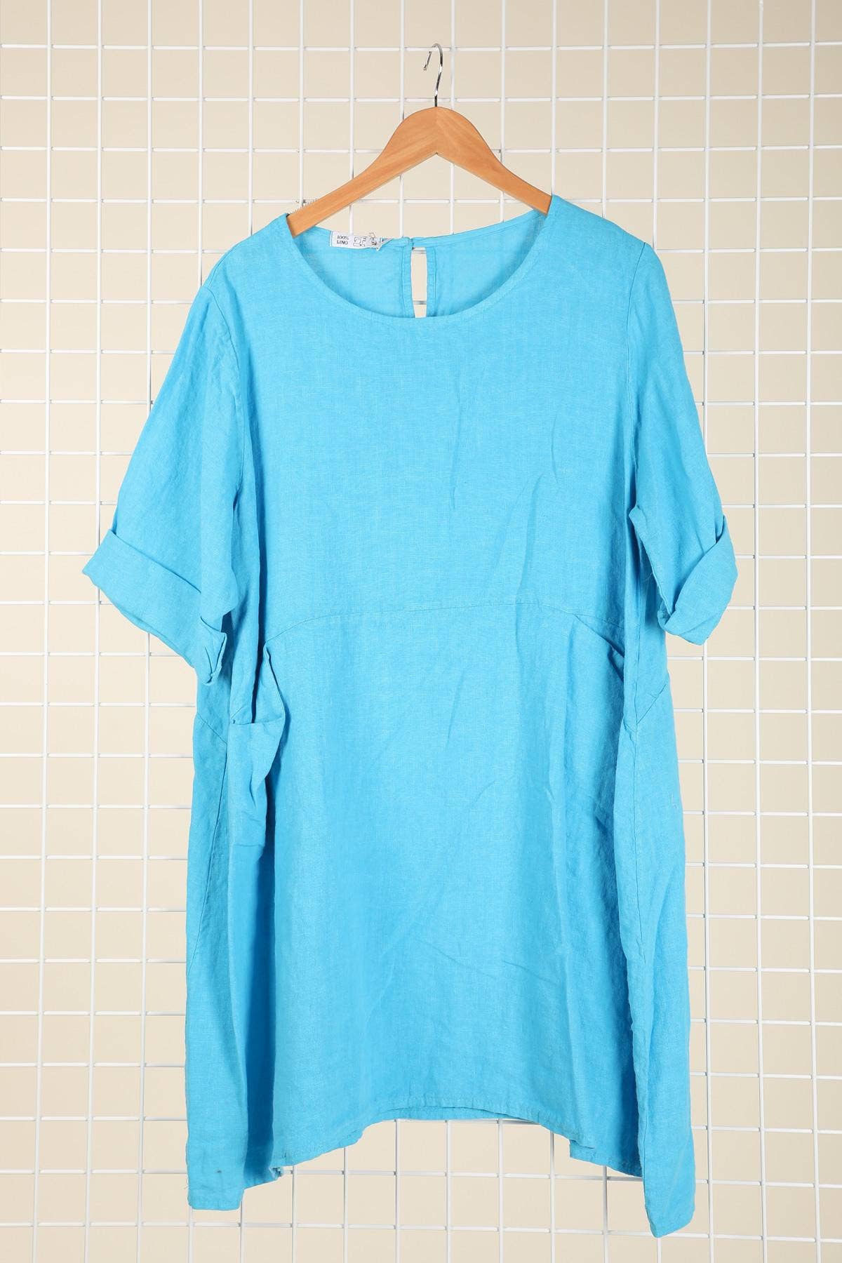 la maison des fibres naturelles – Engroshandel Kjole - Dame – Kort hørkjole med rund hals i 100 % hør 671914