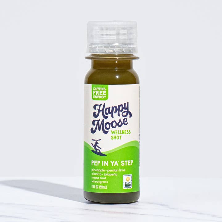 Pep In Ya Step, Shot Bien-Être Blé en Herbe + Énergie pour la vente par Happy Moose Juice