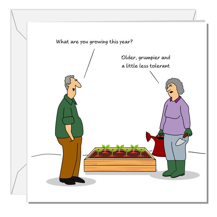 Cartão de Aniversário Engraçado de Jardinagem 50º 60º 70º 80º Esposa Mãe Avó Avó Irmã Amiga Idosa Envelhecimento Engraçado Humor Divertido Legumes por atacado de Swizzoo Cards