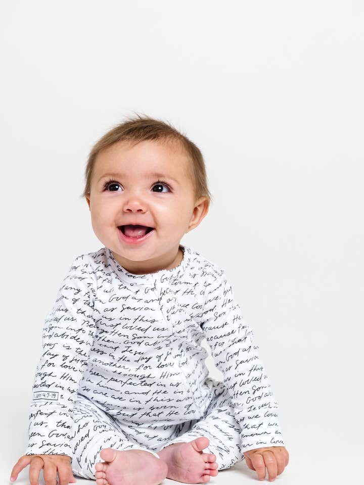 Love One Another Footless Onesie Cotton for wholesale by Holy Pals