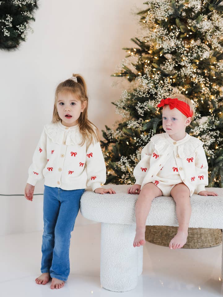 Celebrate Your Tribe - Wholesale Cardigan - Baby - Red Bow Cardigan6