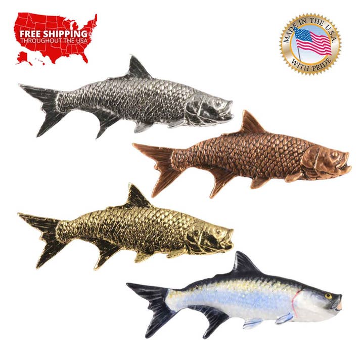 Creative Pewter Designs – Engroshandel Reversnål/knap – Tarpon fisk tin revers Pin eller Magnet S041