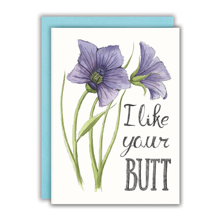 Naughty Florals - Vendita all'ingrosso Biglietti d'amore - Biglietto «Mi piace il tuo sedere»
