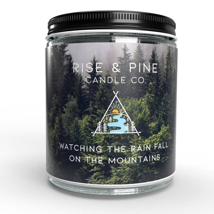 Petrichor Rain Soy Wax Candle - 9oz for wholesale by Rise and Pine Candle Co.