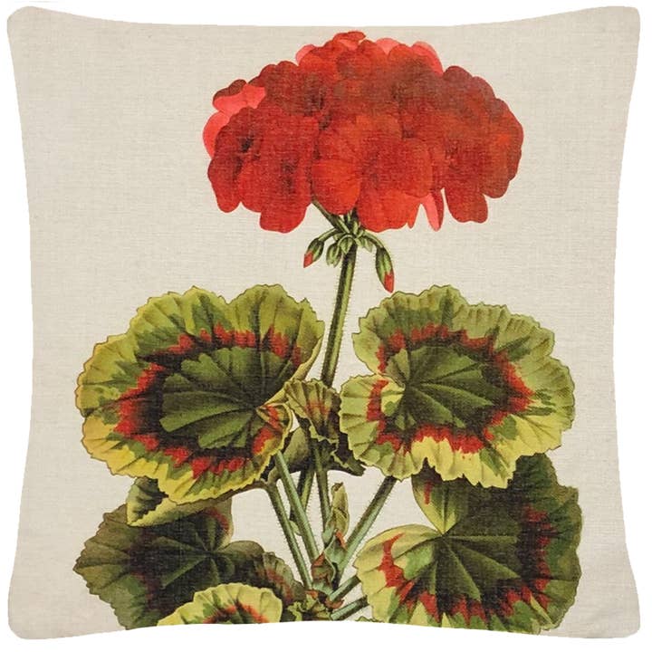 Geranium Throw Pillow Cover for wholesale by Golden Hill Studio