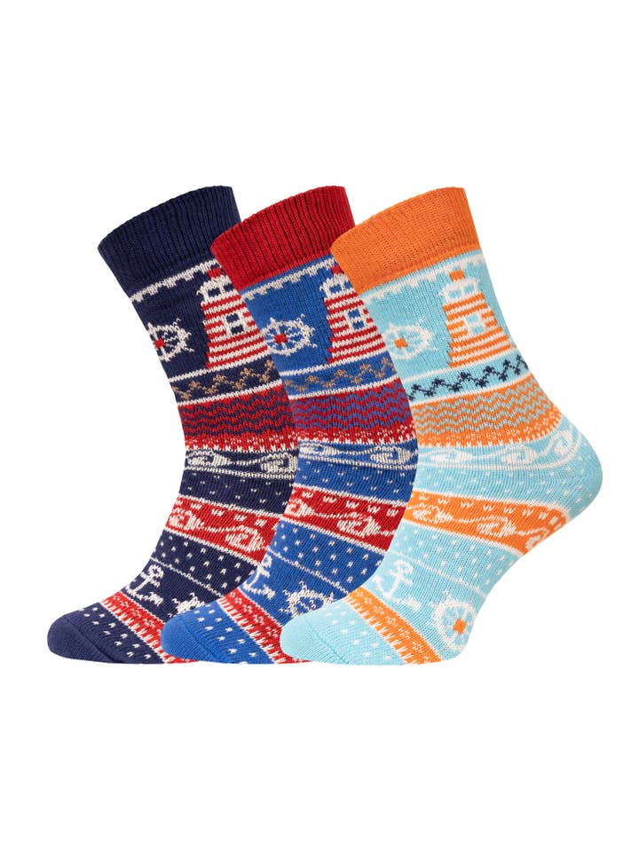 HomeOfSocks - Venta al por mayor Calcetines - Unisex - Un par de calcetines marinos con ancla, 90% algodón.