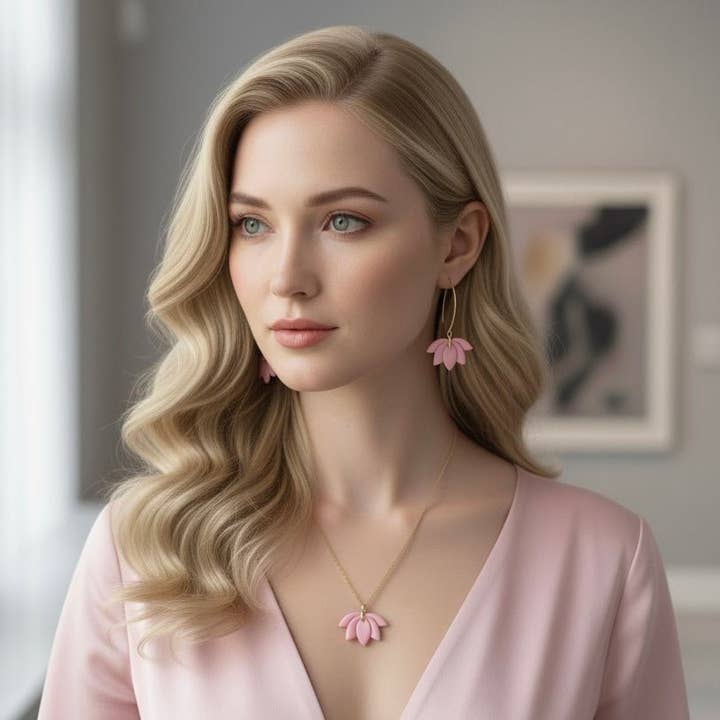 Duestelle Italia - Wholesale Dangle Earrings - FIOR DI LOTO - 18K Gold Plated pendant earrings9