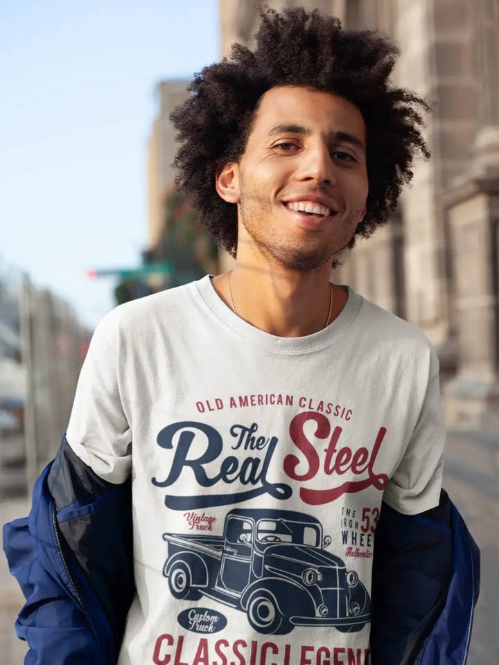 ULTRABASIC Men's Graphic T-Shirt The Real Steel - Classic Legend - Custom Truck for wholesale by ULTRABASIC
