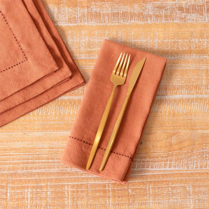 Serviet - Stenvasket Linnedblanding, Rust (PK/12) for engroshandel hos Audrey's Home & Gift