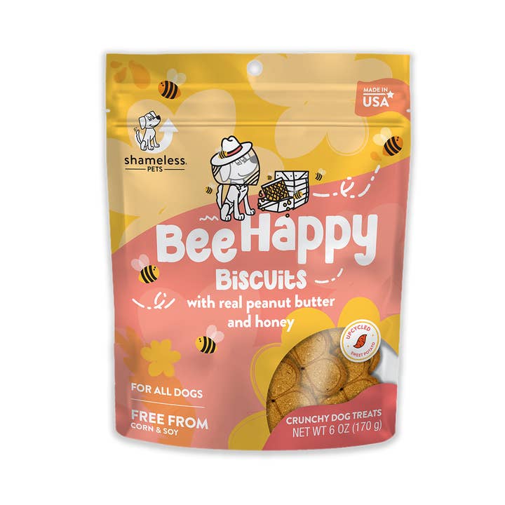 Shameless Pets - Wholesale Pet Treats - Dog - Bee Happy Biscuits Crunchy Dog Treats0