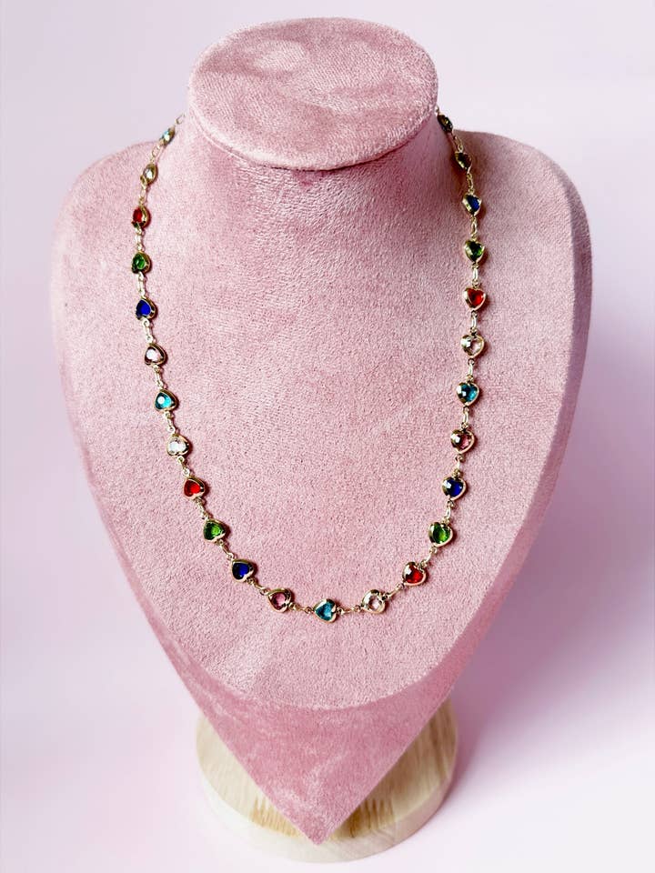 Rainbow Heart Necklace for wholesale by Sandy + Rizzo