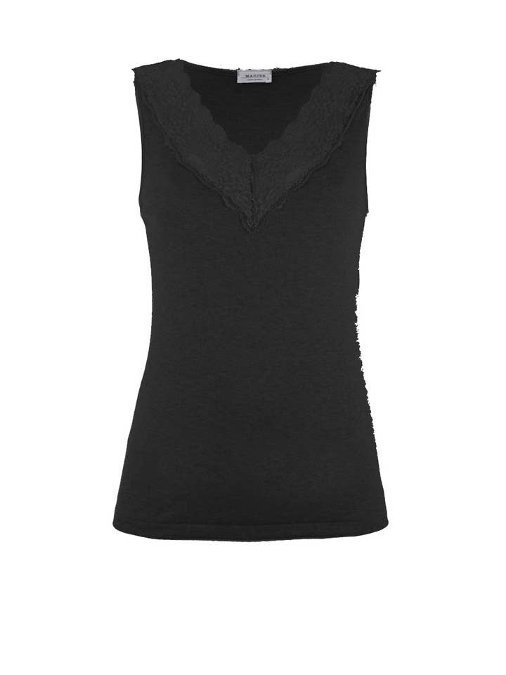 Madiva - Wholesale Tank Top - Women's - Flora・Wide shoulder in modal wool with colored ruffle4