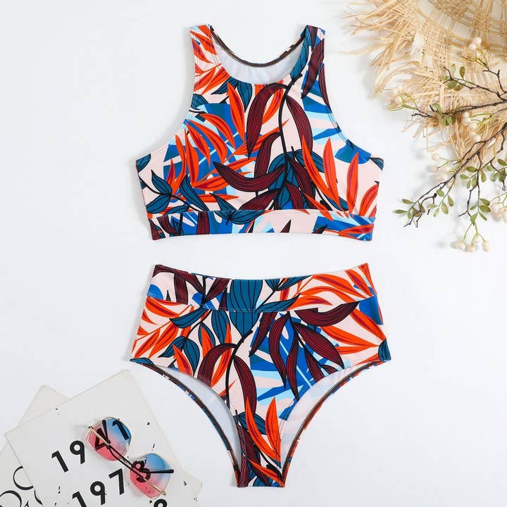 ACCITY - Wholesale Two Piece Swimsuit - Women's - High Waist Bikini Set - Solid Color Swimsuit_CWMW0191