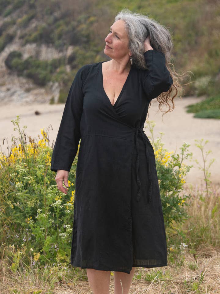 Long Sleeve Kurta Wrap Dress for wholesale by Zig Zag Asian Collection