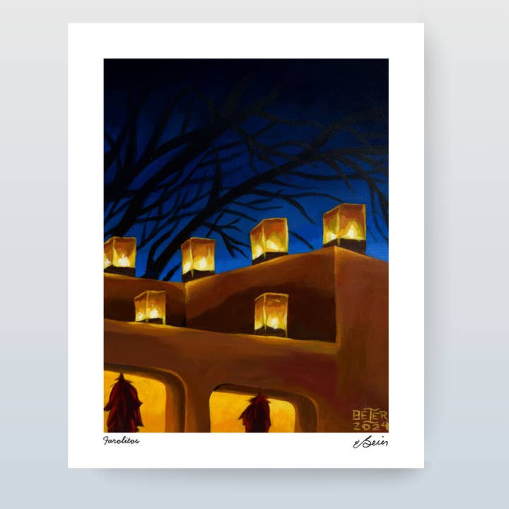 Impression Farolitos pour la vente par Painting the Southwest
