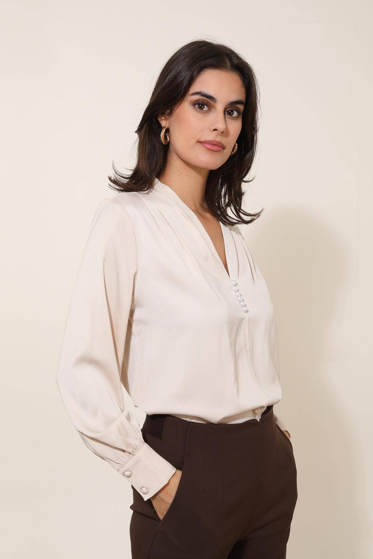 LULUMARY - Vendita all'ingrosso Camicetta - Donna - Blusa satinata H6721