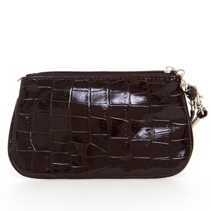 AMPERE CREATIONS - Wholesale Wristlet - Brighton Vegan Leather Inspired Croco Imitation Wristlet Bag1