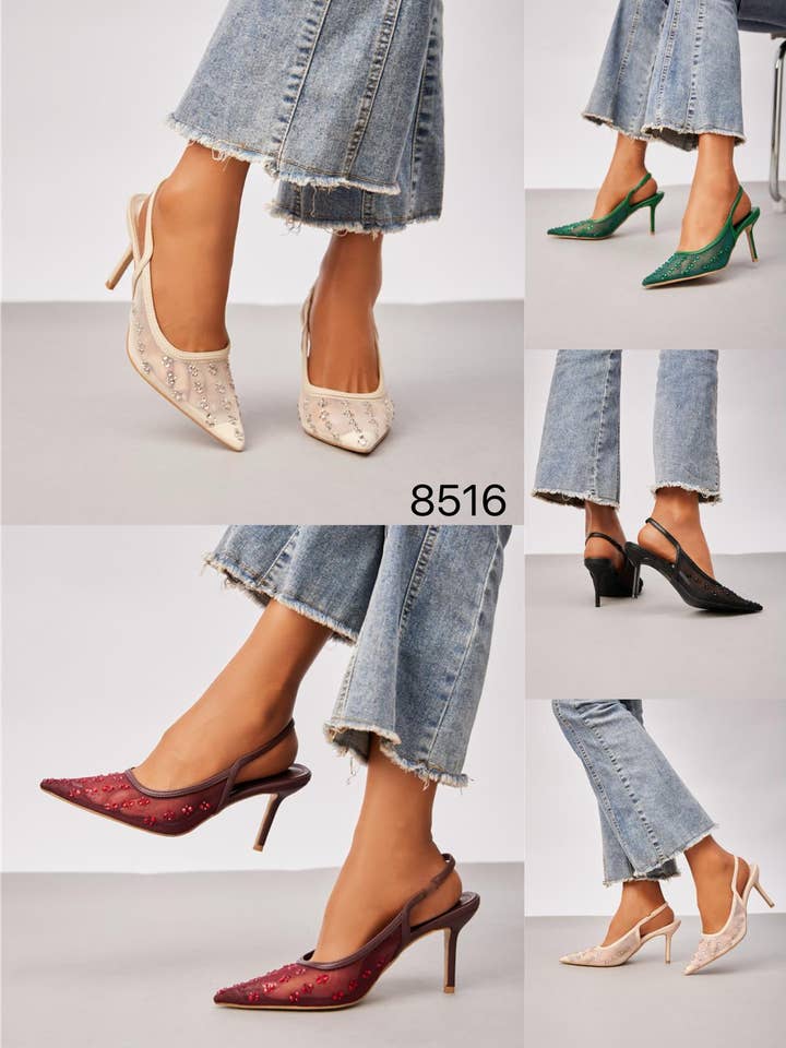 Slingback stiletto pumps - 8516 for wholesale by BELLE WOMEN | SUPER MODE