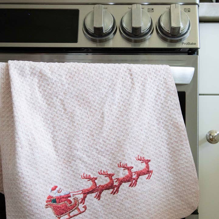 Loom Loom - Wholesale Tea Towel - Sleigh Ride Embroidery1