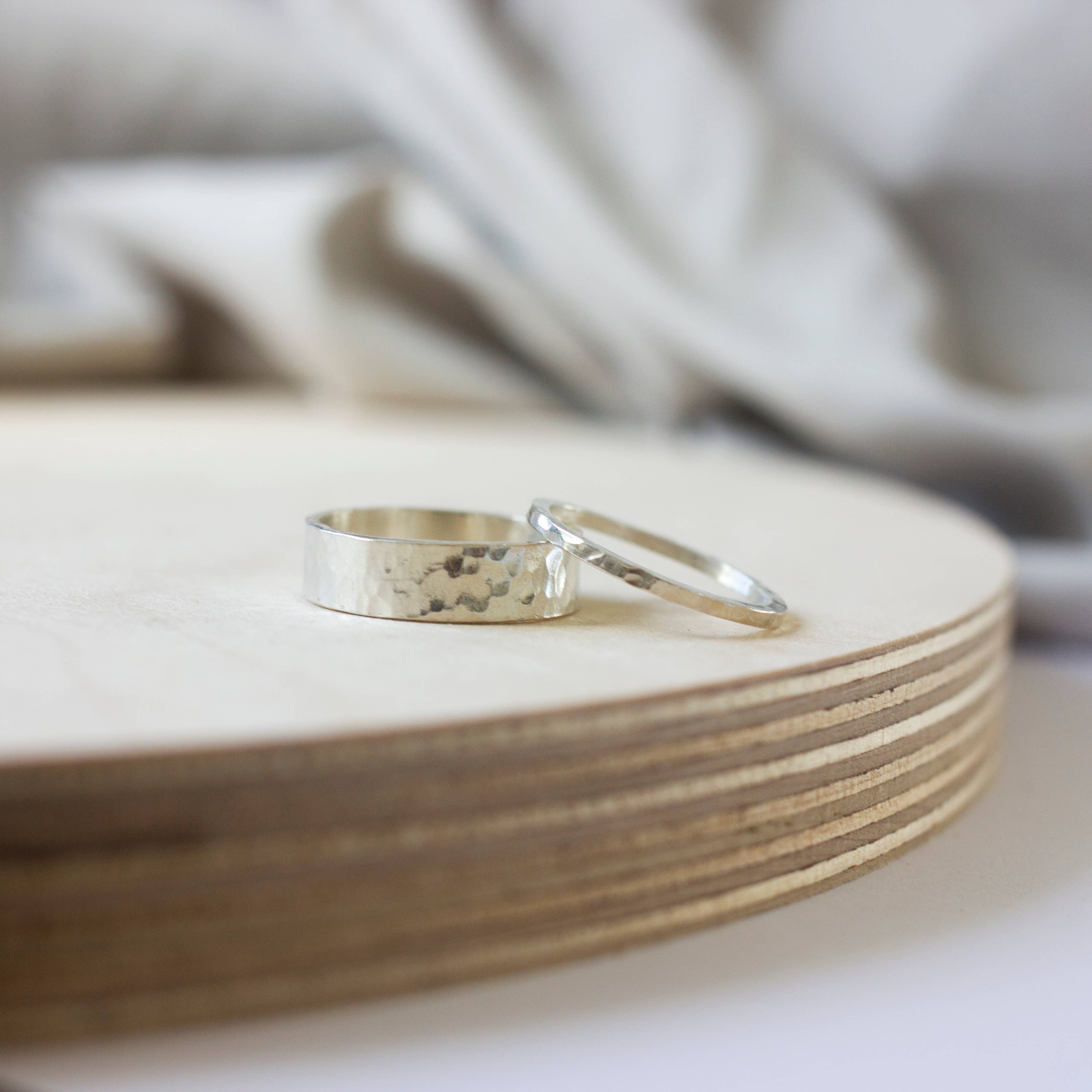 Fawn And Rose - Wholesale Band/Stacked Ring - Hammered Band Ring5