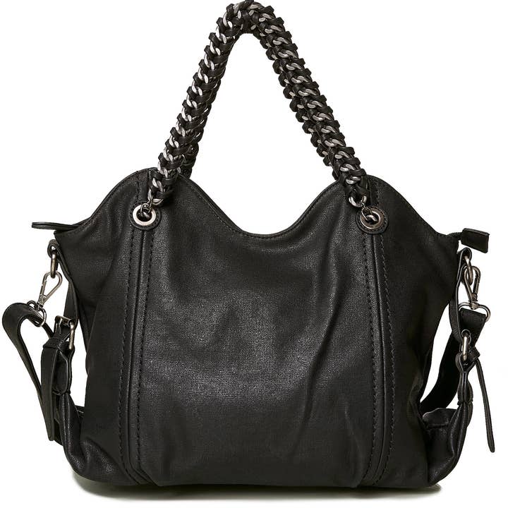 HJS - Vente Sac porté épaule – femme - Sac à bandoulière 'MERCED' avec anses chaîne0