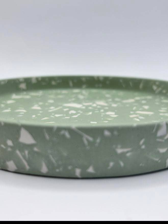 Light Sage Green Tray, French Green and White Terrazzo Dish for wholesale by Coast By Madison