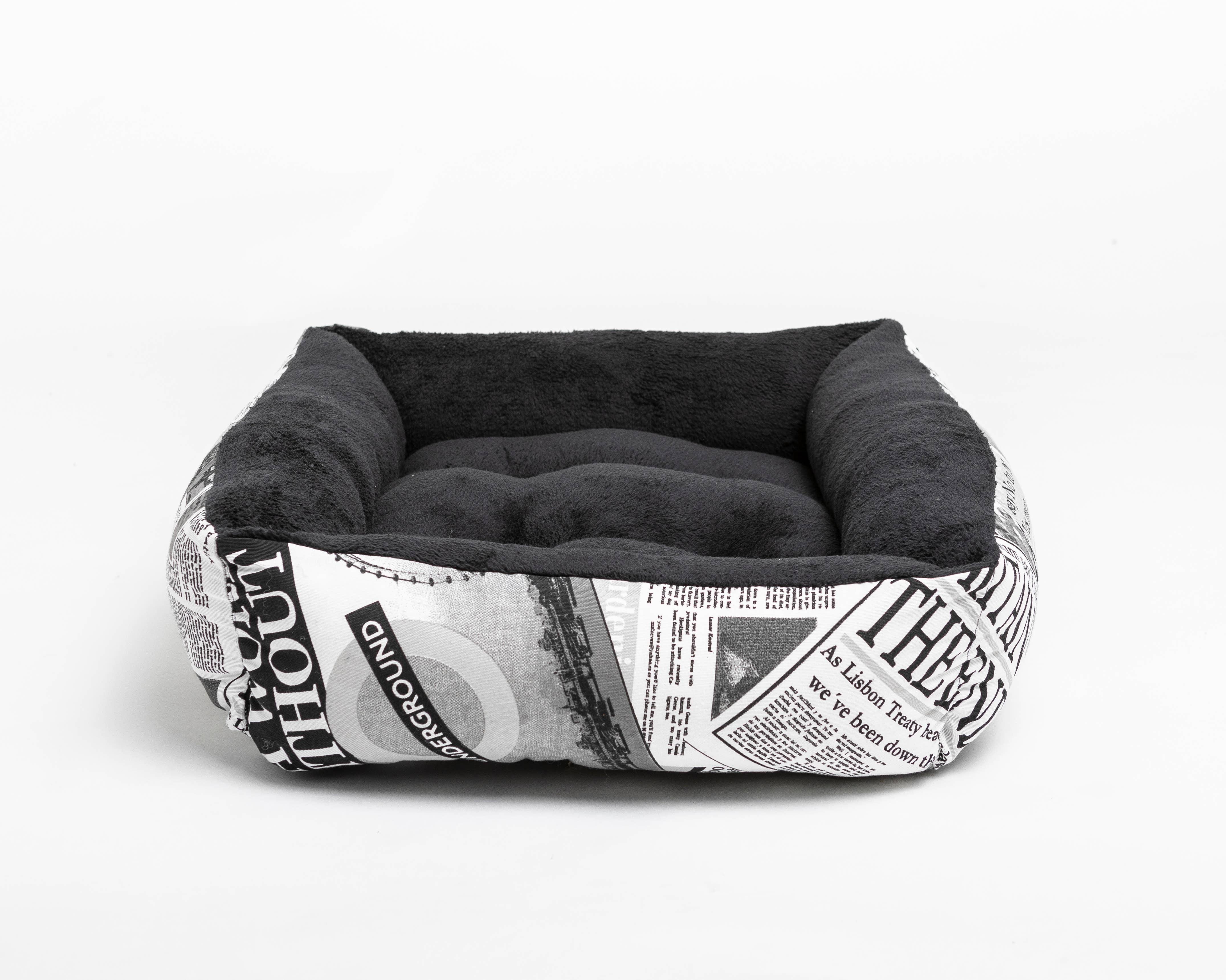 D-PERIODICO-2/B-NEGRO-1 NIDO DE CAMA REVERSIBLE PARA MASCOTAS HUDOG & HUCAT de venta al por mayor en Faire1