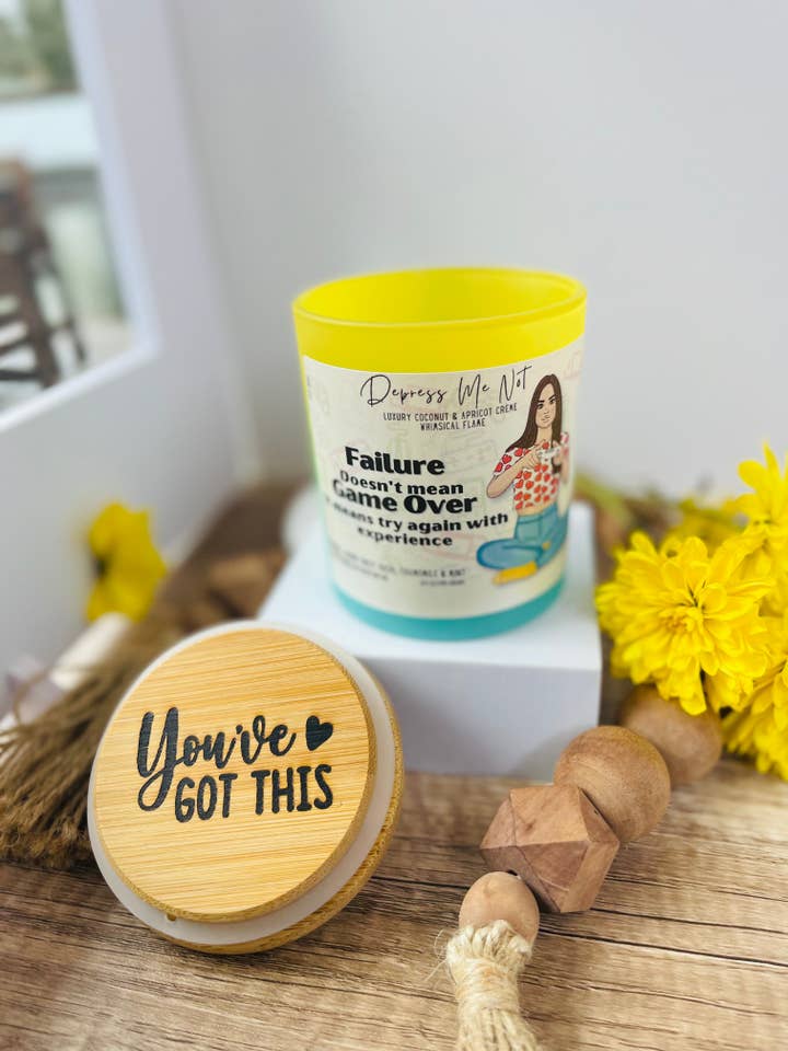 Failure Doesn't Mean Game Over, It Means Try Again With Expe for wholesale by Depress Me Not Candles