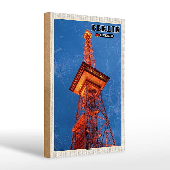 Femer – Engroshandel Skilt – Berlin Radiotårn Tyskland 20x30cm Træskilt